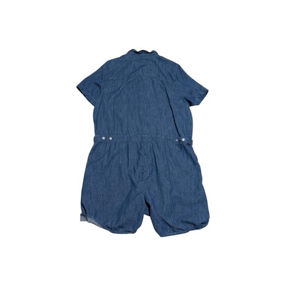 NYDJ Relaxed Denim Romper Horizon Base Blue Womens X-Large XL Jumpsuit Button Up - Picture 3 of 5